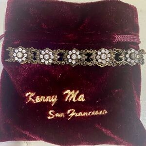 Kenny Ma Clear Crystal Floral Link Bracelet